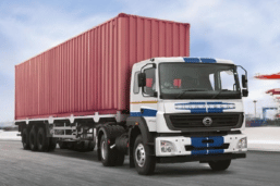 Container trailer on a highway